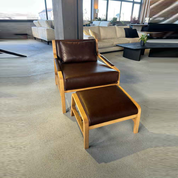 Stuhl aus kastanienbraunem Naturleder ✔ ULTRA-Modell