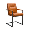 Freischwinger Stuhl mit Armlehne aus Büffelleder | Modell INDU DUPO