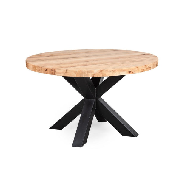 Moderner Esszimmer Tisch aus Massiv Eiche mit Stabilen Stahlfüßen | Modell TOSCA