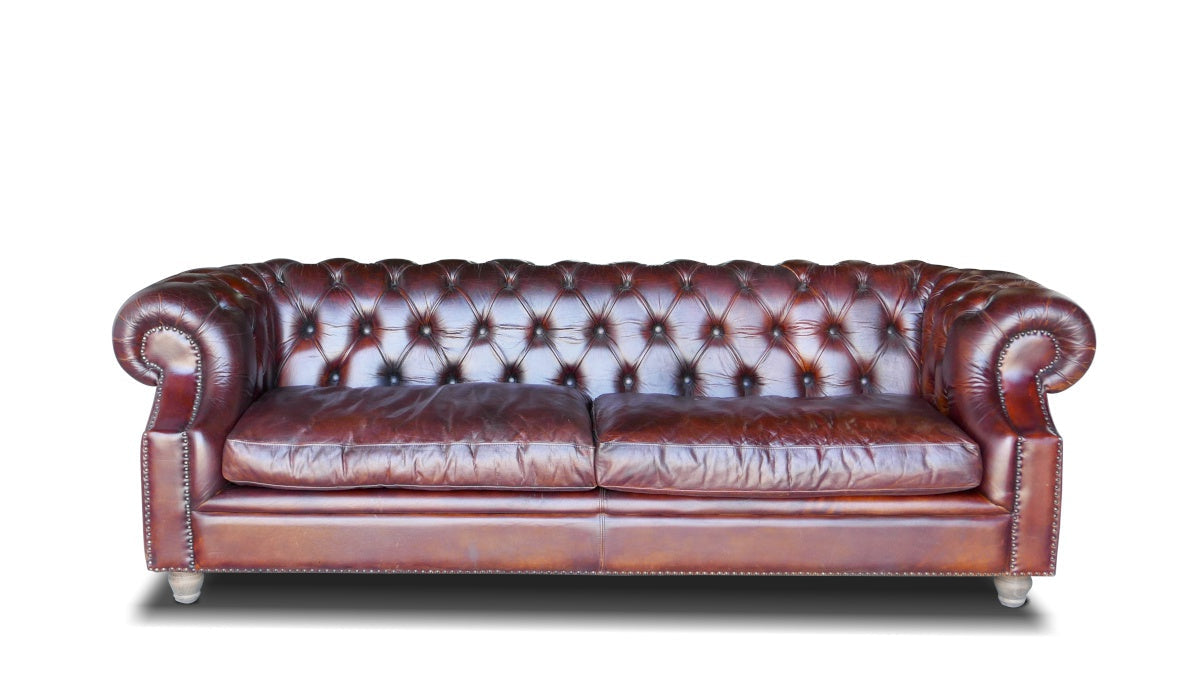 Luxuriöses Chesterfield Büffelleder Sofa, 2-Sitzer | Modell Long 