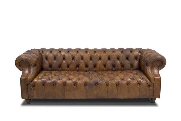 Chesterfield-Sofa aus Naturleder