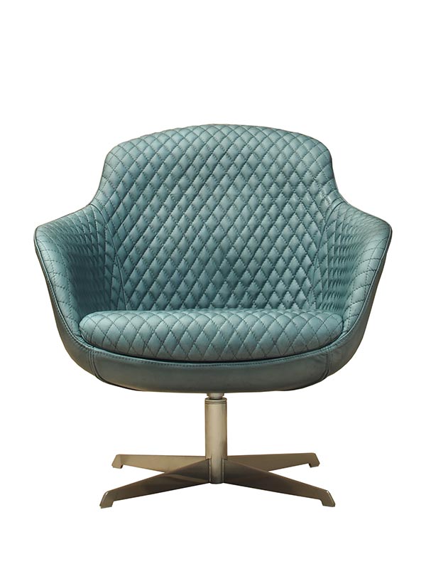 Moderner Sessel aus Leder oder Stoff mit Karomuster | PEPE-Modell